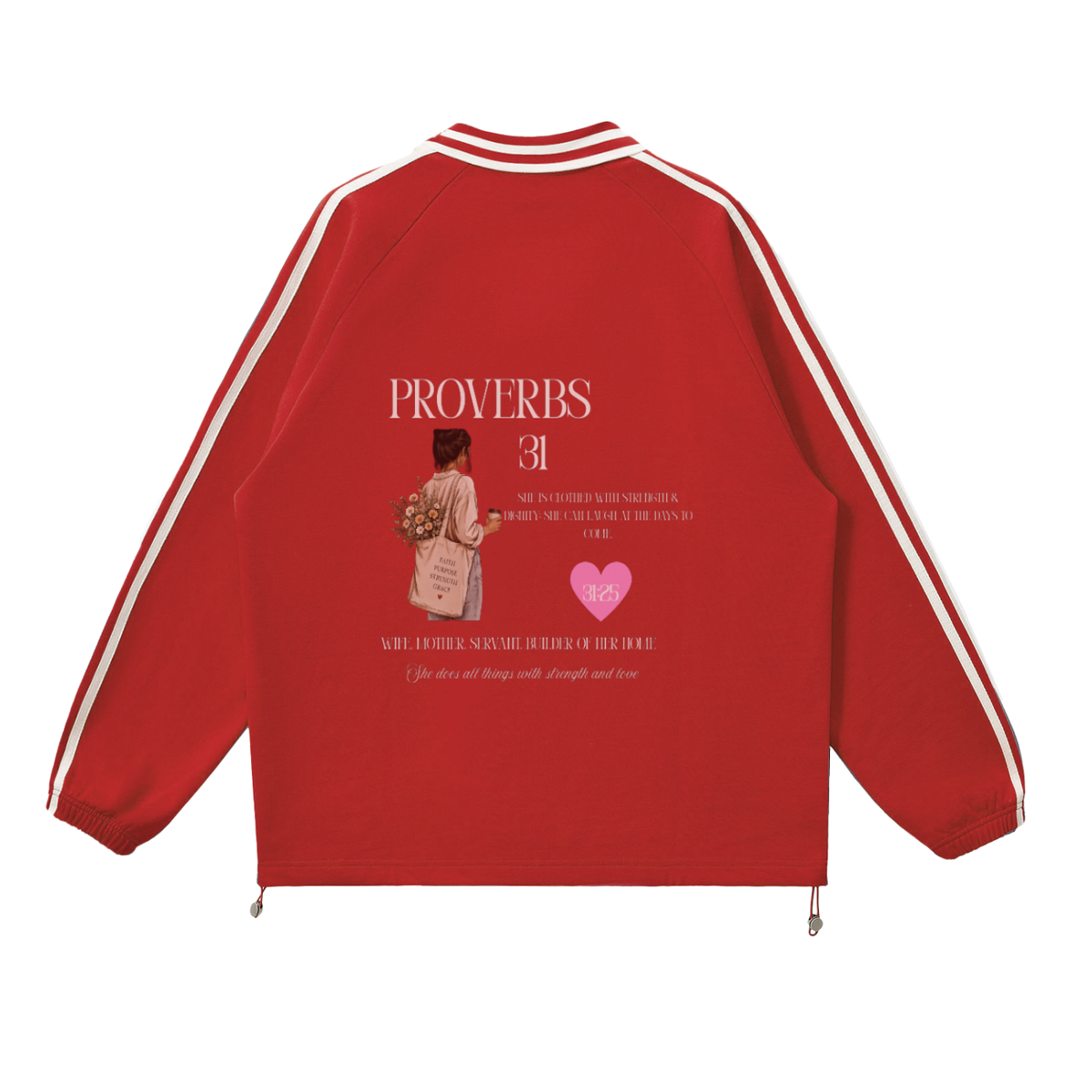 P31 Contrast Striped Lapel Collar Sweatshirt
