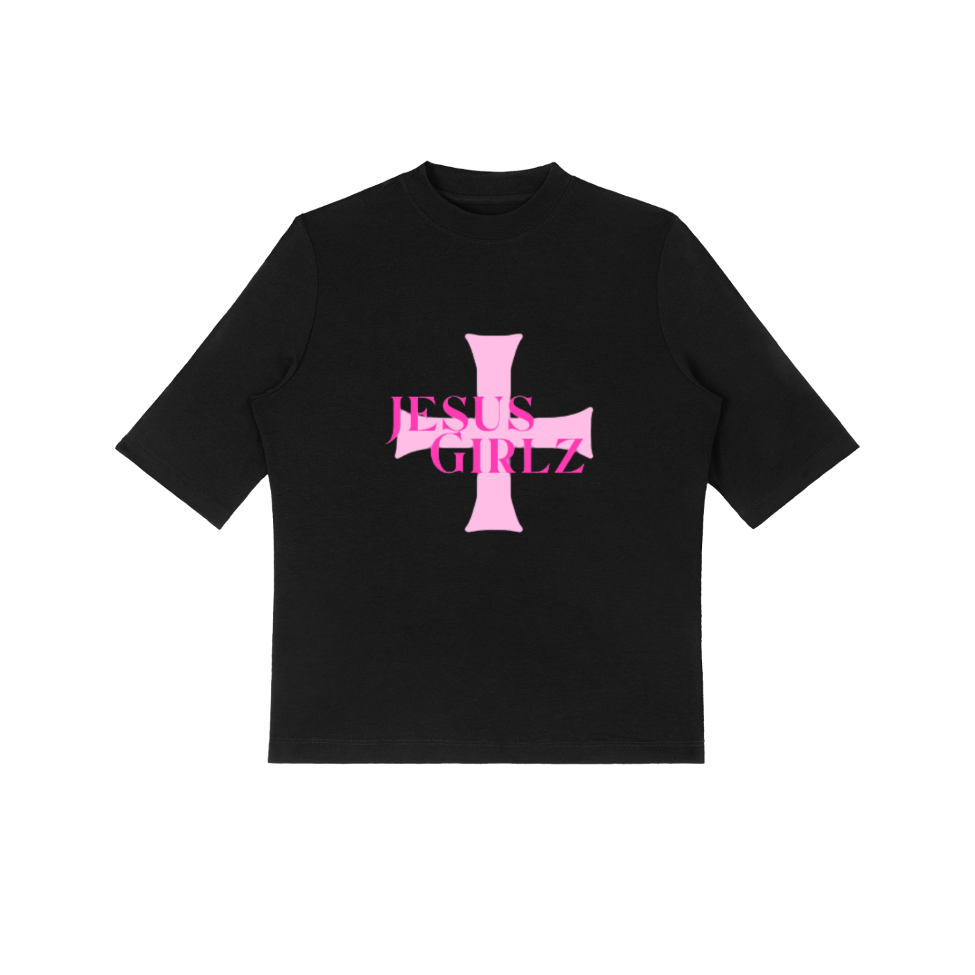 Jesus Girlz Mock Neck Short Sleeve T-Shirt