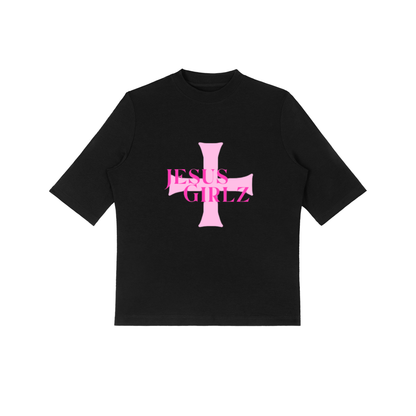Jesus Girlz Mock Neck Short Sleeve T-Shirt